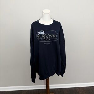 Gilmore Girls Sweatshirt Dragonfly Inn Graphic Crewneck Mid Weight Blue 2XL